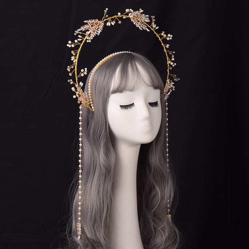 BLESSUME Halo Crown Mary Goddess Headband Women's Halloween Costume Goddess Headpiece (Style 12) - Image 2